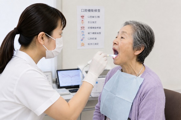 口腔機能検査の様子